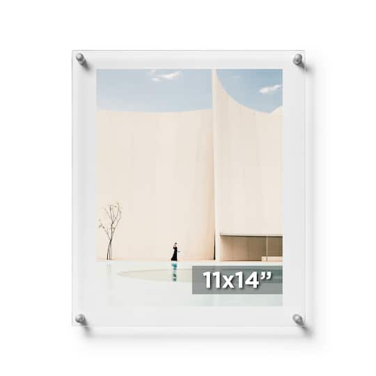 Cool Modern Frames Clear Acrylic Float Frame with Silver Hardware